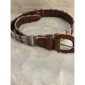 Buffalo Leather Belt 30 Medium Tapestry Tribal Ethnic Brown